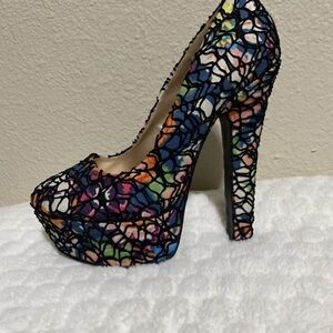 Shi by JOURNEYS Multicolor Floral Platform Heels